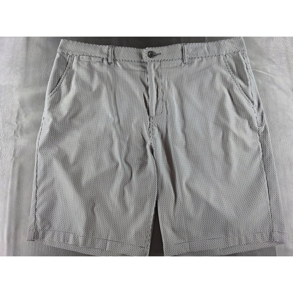 Johnnie-O Mens Size 40 Performance Golf Shorts Navy White Geometric Pattern